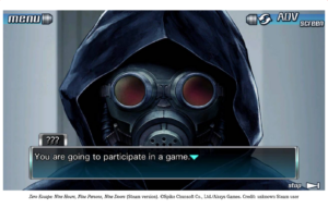 Spielauszug von Zero Escape: Nine Hours, Nine Persons, Nine Doors.